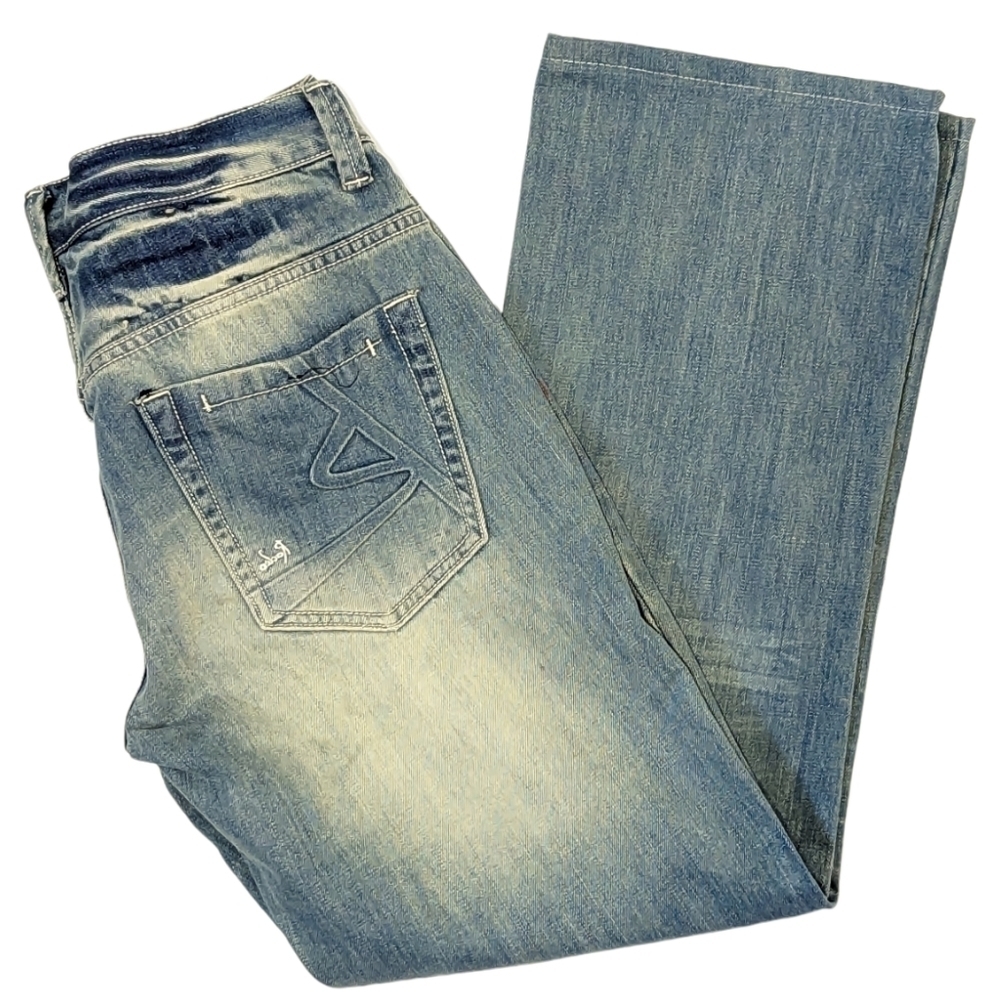Rodeo Jeans Y2K Distressed Medium Blue Wash Jeans Size 31 100% Cotton